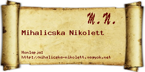 Mihalicska Nikolett névjegykártya