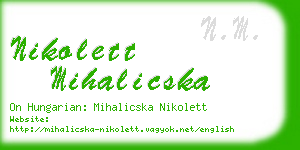 nikolett mihalicska business card